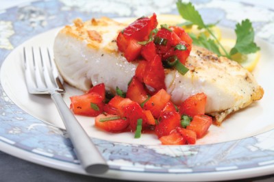 Halibut with Strawberry Salsa